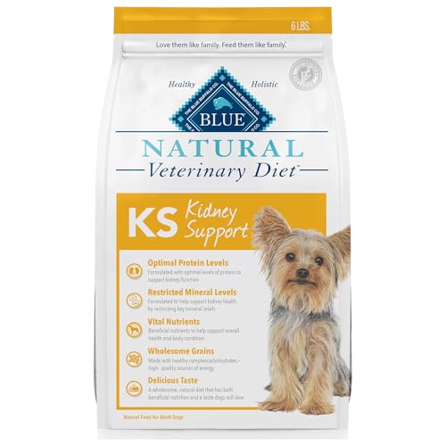 Blue Buffalo Natural Veterinary Diet KS Kidney Support Dry Dog Food, Veterinarian Prescription Required, Chicken, 6-lb Bag