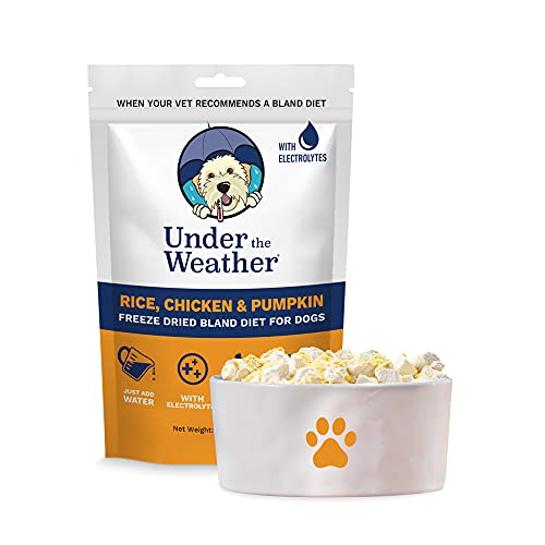 Under the Weather Bland Diet for Dogs | Easy to Digest for Sick Dogs |Always Be Ready | Contains Electrolytes - All Natural Freeze Dried 100% Human Grade Meats | 1 Pack - Rice, Chicken & Pumpkin - 6oz
