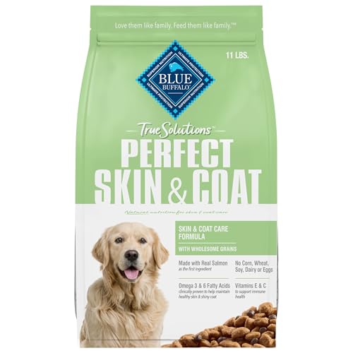 Blue Buffalo True Solutions Perfect Skin & Coat Natural Dry Food for Adult Dogs, Salmon, 11-lb. Bag