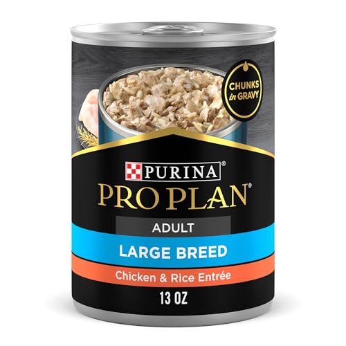 Purina Pro Plan Gravy Wet Dog Food for Large Dogs, Large Breed, Chicken and Rice Entrée - (Pack of 12) 13 oz. Cans