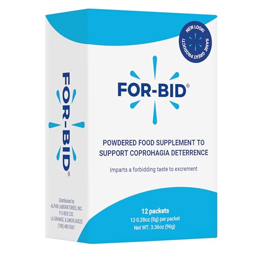 For-Bid for Dogs and Cats | Stool Eating & Coprophagia Deterrent | Dog & Cat Food Powder Additive to Prevent Dogs from Eating Poop | Safe for Your Pets | Vet Recommended Formula for Anti-Coprophagia