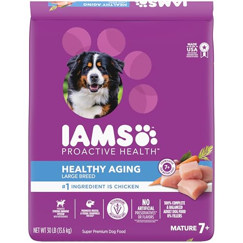 IAMS Proactive Health Healthy Aging Large Breed Adult Dry Dog Food for Mature and Senior Dogs with Real Chicken, 30 lb. Bag