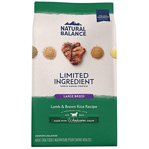 Natural Balance Limited Ingredient Large Breed Adult Dry Dog Food with Healthy Grains, Lamb & Brown Rice Recipe, 26 Pound (Pack of 1)