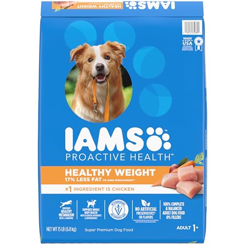 IAMS Adult Healthy Weight Control Dry Dog Food with Real Chicken, 15 lb. Bag