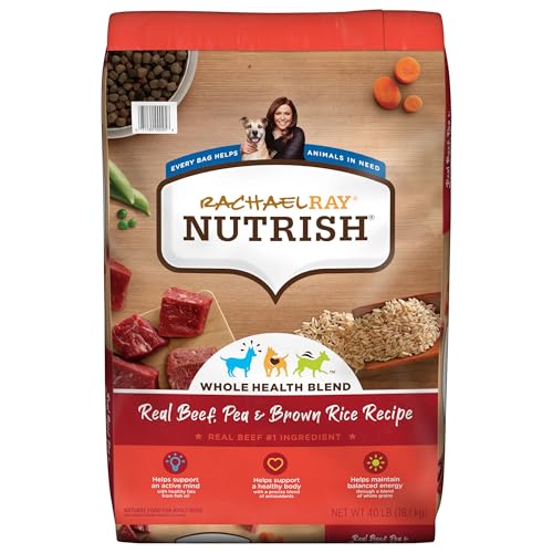 Rachael Ray Nutrish Premium Natural Dry Dog Food, Real Beef, Pea, & Brown Rice Recipe, 40 Pounds (Packaging May Vary)
