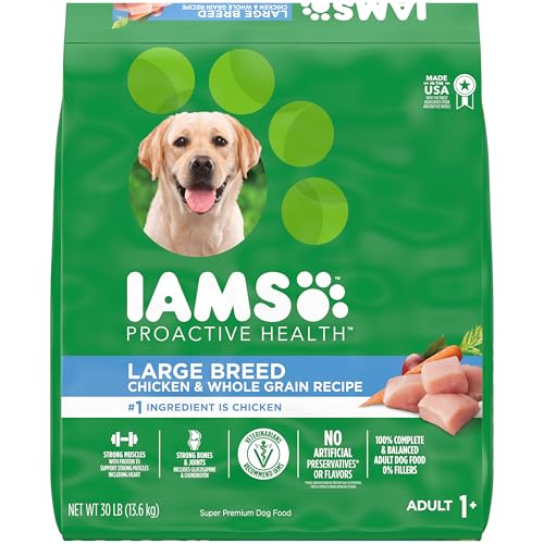 IAMS Adult High Protein Large Breed Dry Dog Food with Real Chicken, 30 lb. Bag