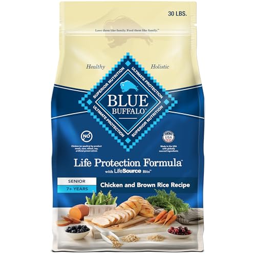 Blue Buffalo Life Protection Formula Natural Senior Dry Dog Food, Chicken and Brown Rice 30-lb