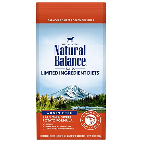 Natural Balance Limited Ingredient Adult Grain-Free Dry Dog Food, Salmon & Sweet Potato Recipe, 4 Pound (Pack of 1)