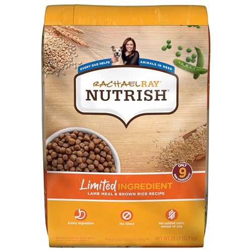 Rachael Ray Nutrish Limited Ingredient Diet Lamb Meal & Brown Rice Recipe, 28 Pounds, 007119000675
