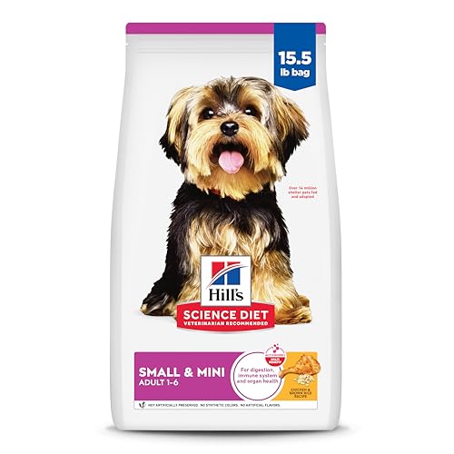Hill's Science Diet Small & Mini, Adult 1-6, Small & Mini Breeds Premium Nutrition, Dry Dog Food, Chicken & Brown Rice, 15.5 lb Bag