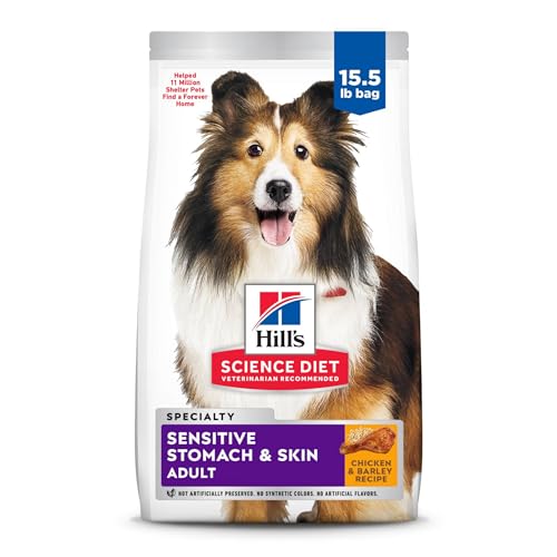 Hill's Science Diet Sensitive Stomach & Skin, Adult 1-6, Stomach & Skin Sensitivity Support, Dry Dog Food, Chicken Recipe, 15.5 lb Bag