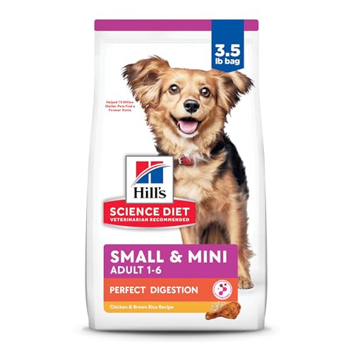 Hill's Science Diet Perfect Digestion, Adult 1-6, Small & Mini Breeds Digestive Support, Dry Dog Food, Chicken & Brown Rice, 3.5 lb Bag