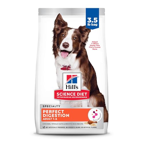 Hill's Science Diet Perfect Digestion, Adult 1-6, Digestive Support, Dry Dog Food, Chicken, Brown Rice, & Whole Oats, 3.5 lb Bag