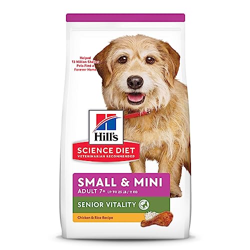 Hill's Science Diet Senior Vitality, Senior Adult 7+, Small & Mini Breeds Senior Premium Nutrition, Dry Dog Food, Chicken & Rice, 3.5 lb Bag