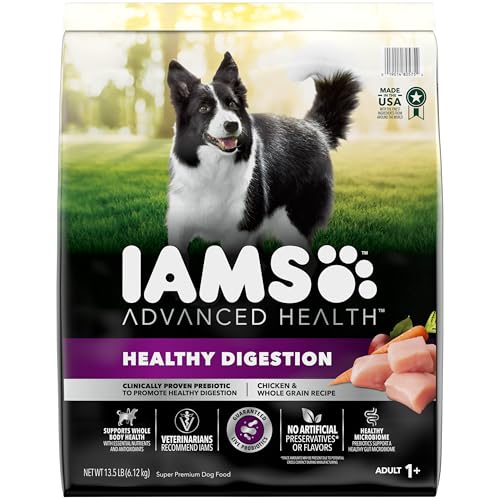 Iams Advanced Health Adult Healthy Digestion Dry Dog Food with Real Chicken, 13.5 lb. Bag