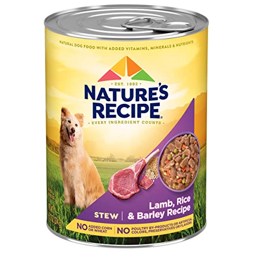 Nature’s Recipe Stew Lamb, Rice & Barley Recipe Wet Dog Food, 13.2 oz. Can, 12 Count