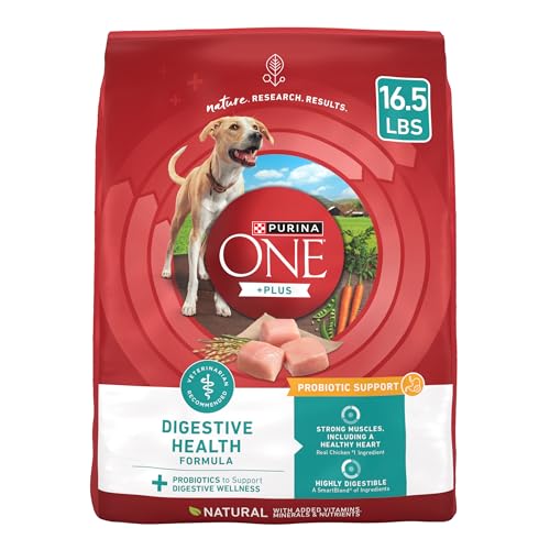 Purina One Plus Digestive Health Formula Dry Dog Food Natural with Added Vitamins, Minerals and Nutrients - 16.5 lb. Bag