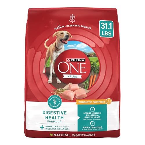 Purina One Plus Digestive Health Formula Dry Dog Food Natural with Added Vitamins, Minerals and Nutrients - 31.1 Lb. Bag